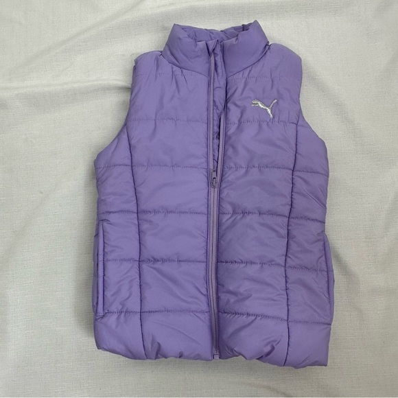 Puma Girls Youth size Small Purple Quilted Puffer Vest - Picture 7 of 10